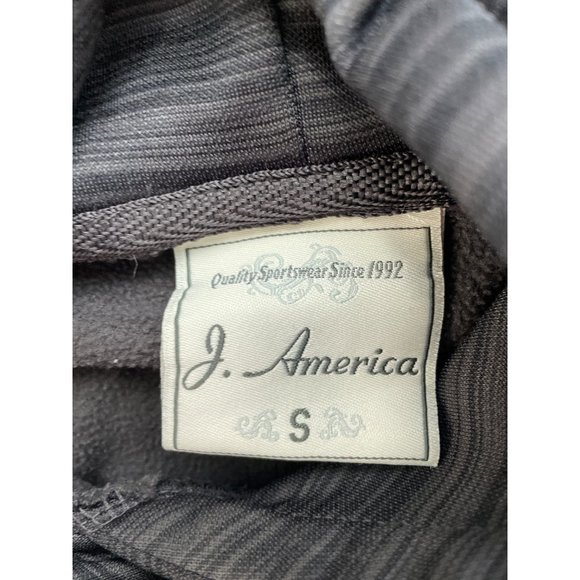 J. America Bull Steer Roping Head Pullover Hoodie Womens S Stripe Gray Polyester - Picture 4 of 7